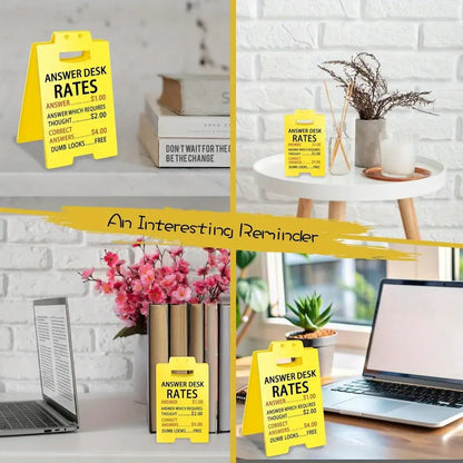 Answer Desk Rates Sign